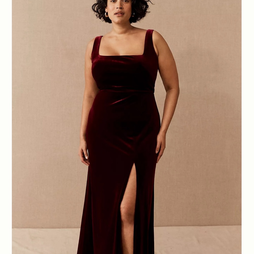 COPY - Jenny Yoo Velvet Burgundy Gown (Bridesmaid Dress)